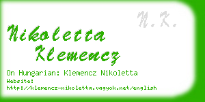 nikoletta klemencz business card